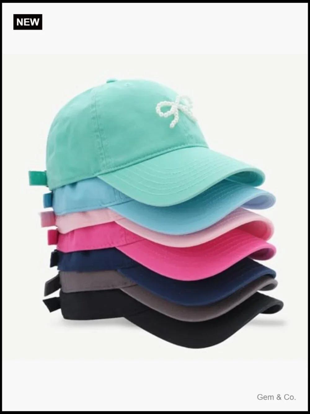 Women's Cute Pearl Bow Baseball Cap Adjustable Summer Sun Hat One Size